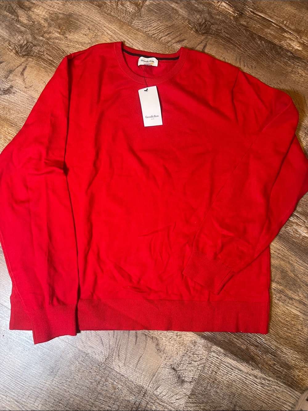 Goodfellow & Co Men's Bright Red Crewneck Pullover